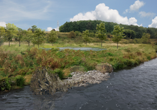 An image displaying how the river will likely look after restoration.