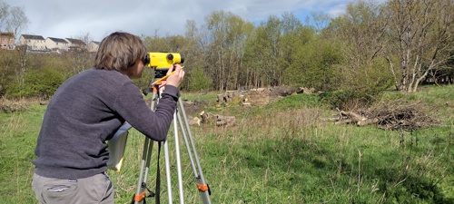 A Heritage Employabilty Project particpant surveys the Methil Mill site